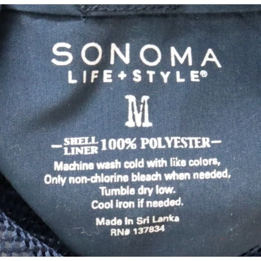 Sonoma Life + Style Swim Trunks w/Liner Mens Sz M Blue Checks Pockets Drawstring